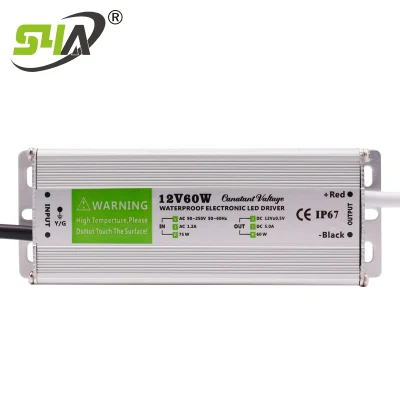12V 60W 방수 전원 공급 장치 IP67 전자 LED 드라이버