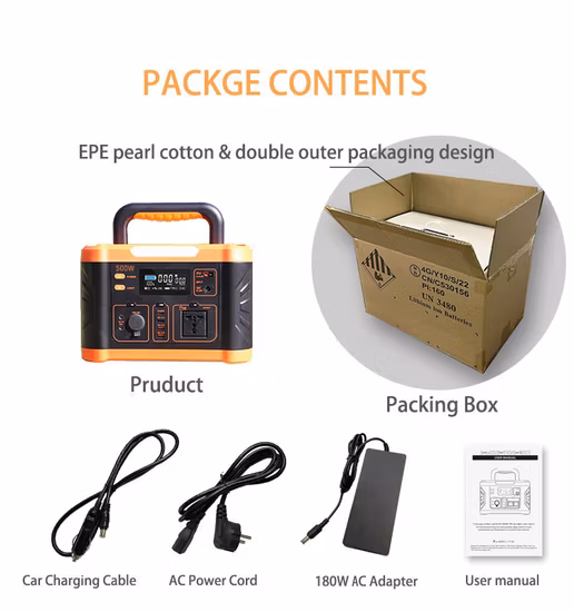 태양열 미니 UPS 200W 500W 180000mAh 무정전 전원 공급 장치 충전기 전원 은행 야외 휴대용 발전소