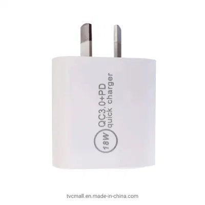 iPhone Huawei 등을 위한 QC3.0+ Pd 18W 급속 충전 고속 충전기 벽면 충전기